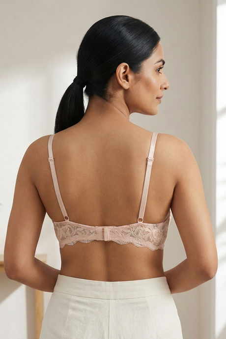 Zivame Floral Grace Padded Non Wired 3/4th Coverage Tshirt Bra - Light Pink Base With Flower — image 3